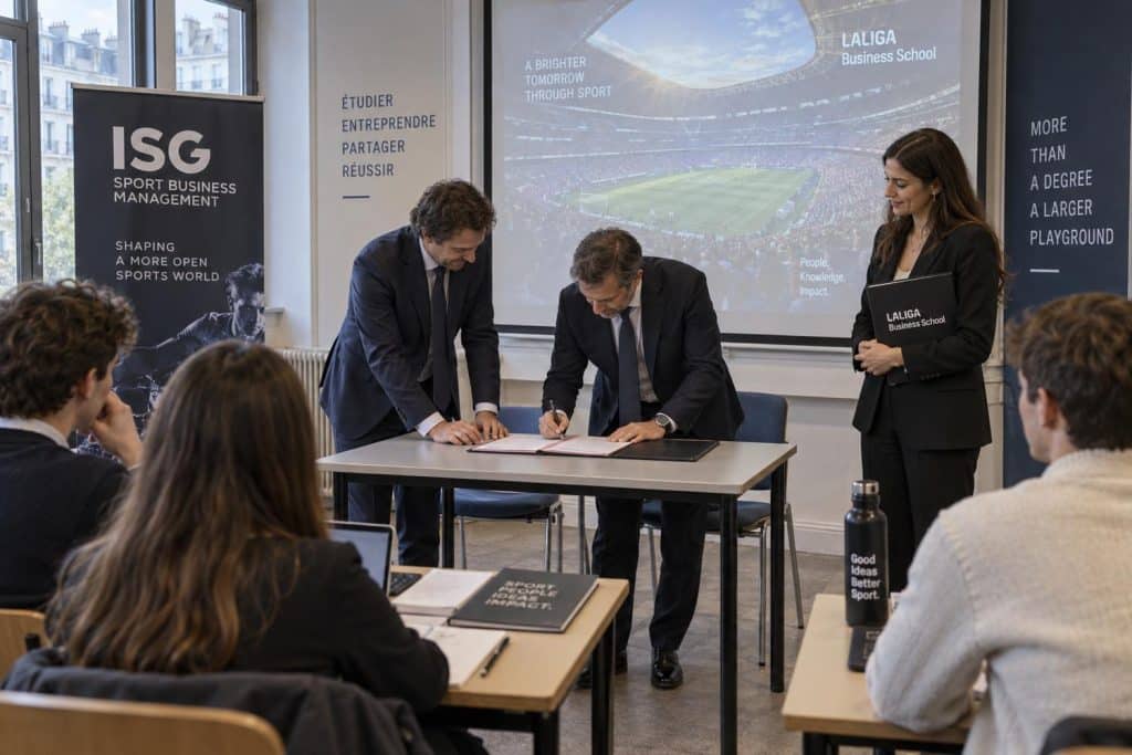Visuel consacré à l’accord entre l’ISG et LALIGA Business School