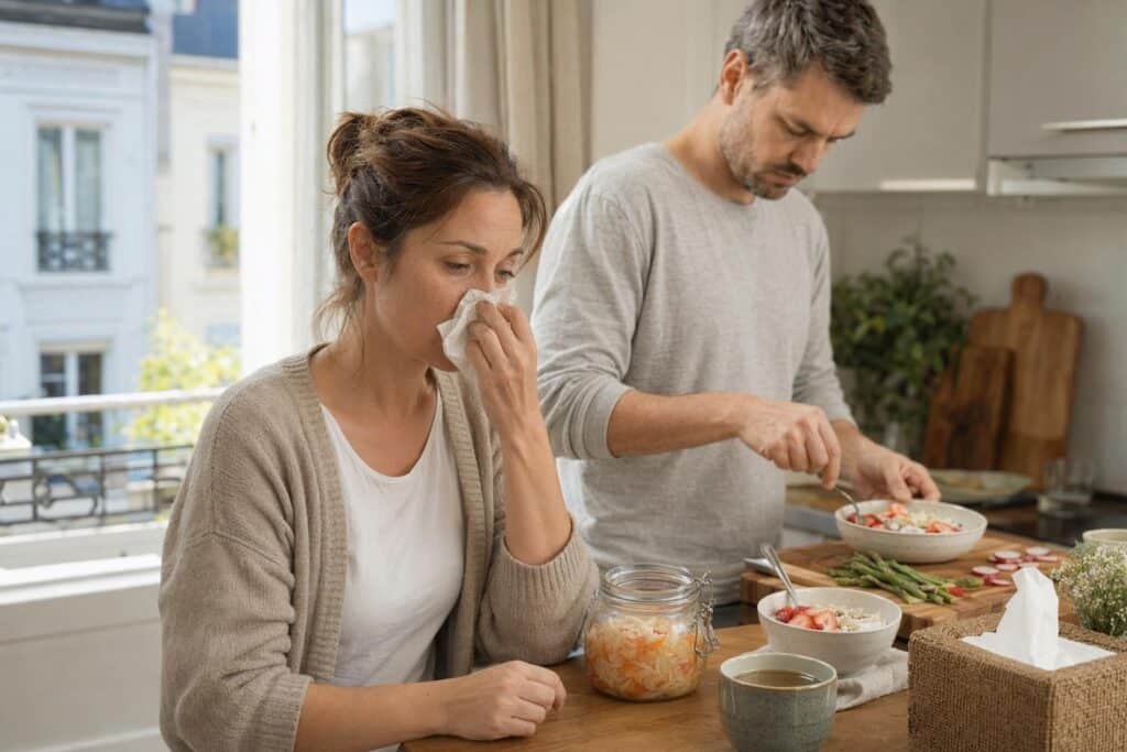 allergies pollen aliments microbiote printemps