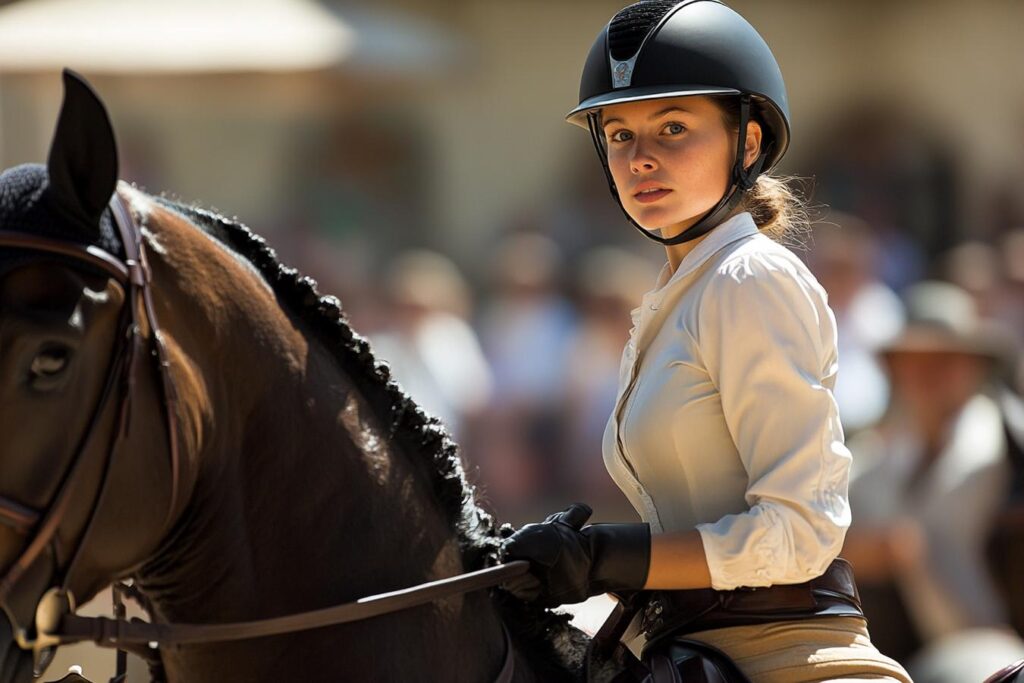 cavalier en action lors dune competition