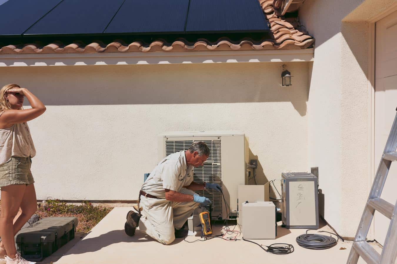 climatisation alimentee par panneaux solaires
