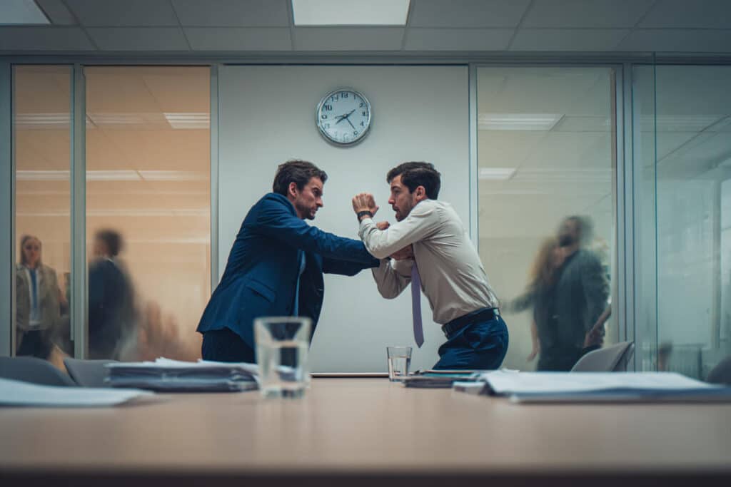 combat entre candidats embauche