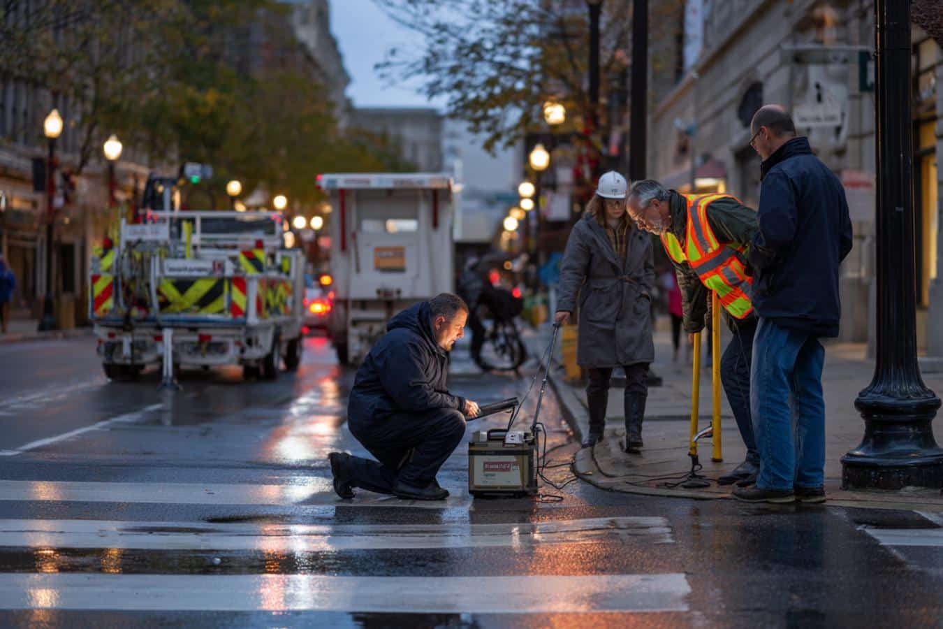 eclairage public led rue nocturne