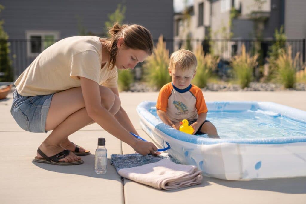 entretien piscine enfant securite eau propre
