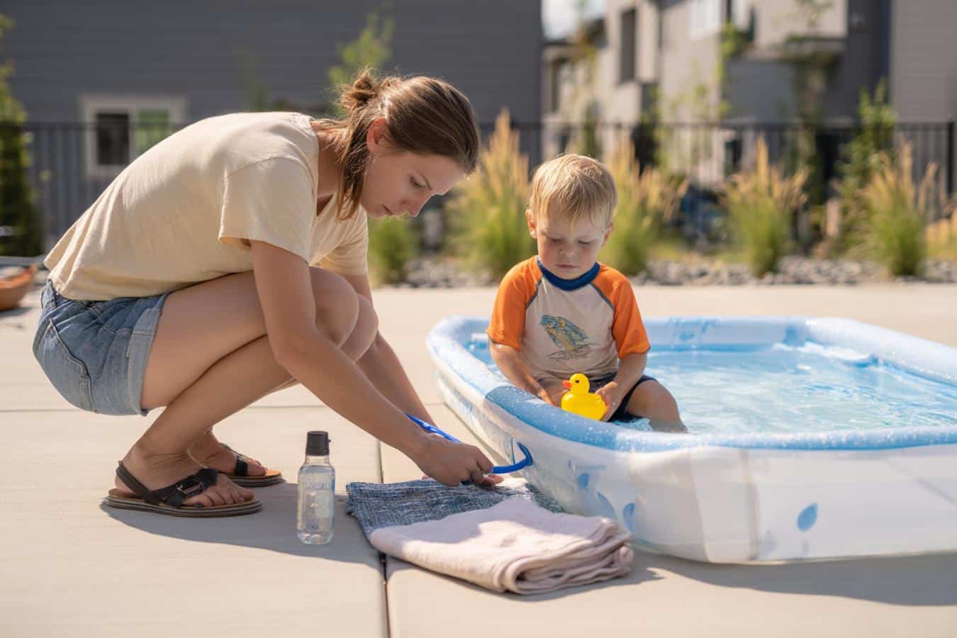 entretien piscine enfant securite eau propre