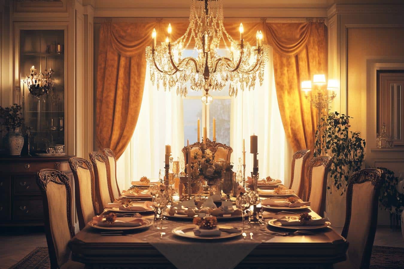 lustre elegant dans salle a manger moderne