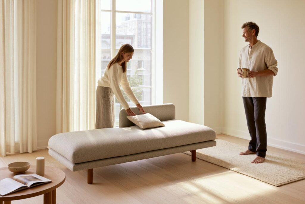 meridienne scandinave salon lumineux