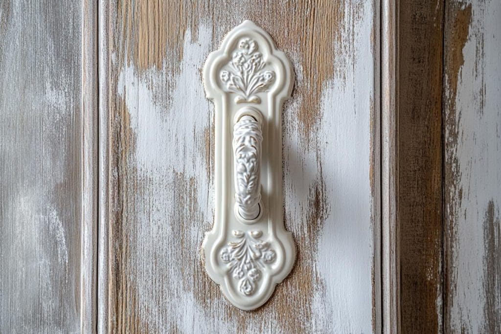 poignee de porte elegante en porcelaine