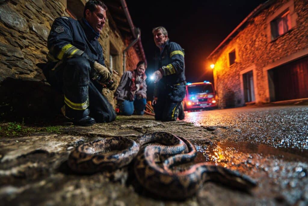 pompiers entourent serpents venimeux