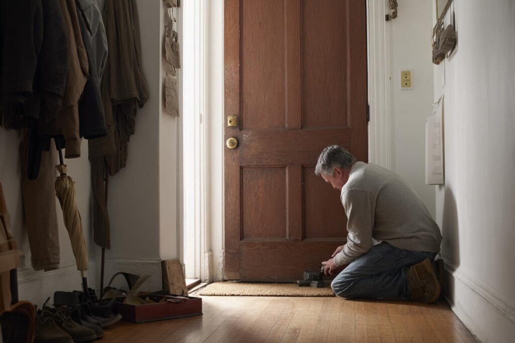 renforcer porte entree bois securite