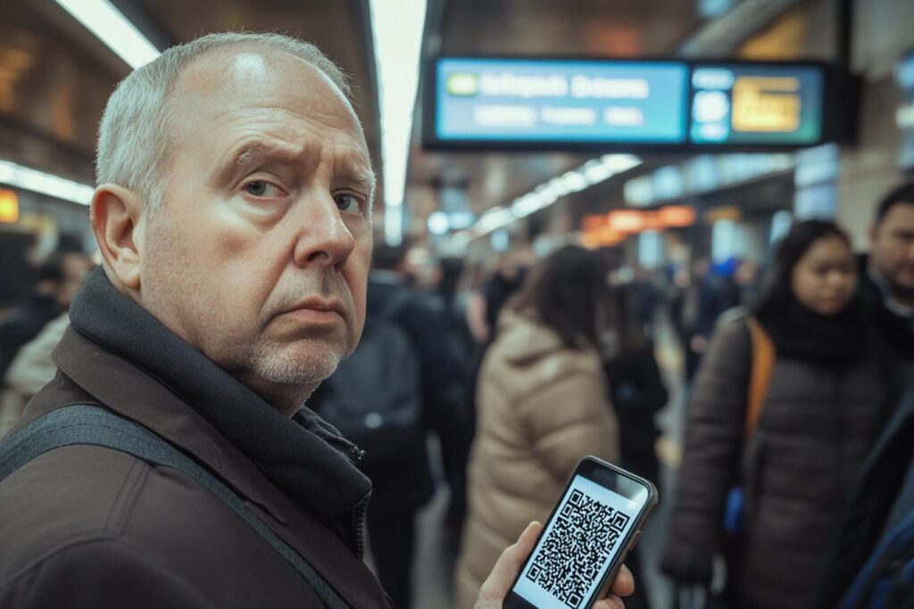 smartphone lisant un qr code