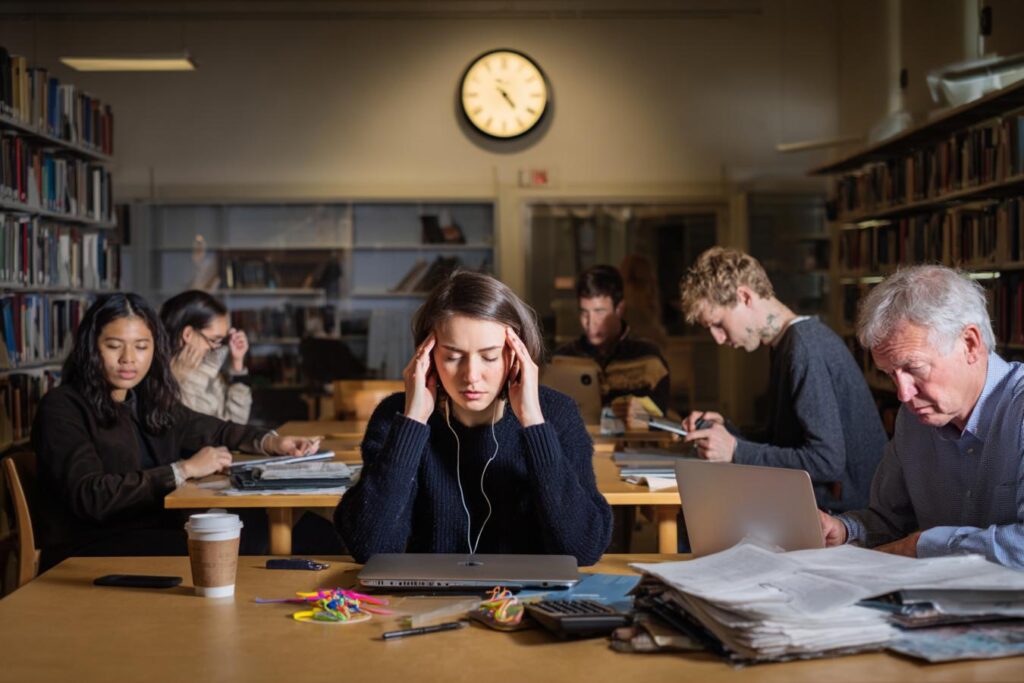 visage pensif et ecrans numyriques